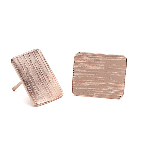 Cufflink Earrings {Rose Gold}